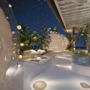 现代西餐厅3D模型下载